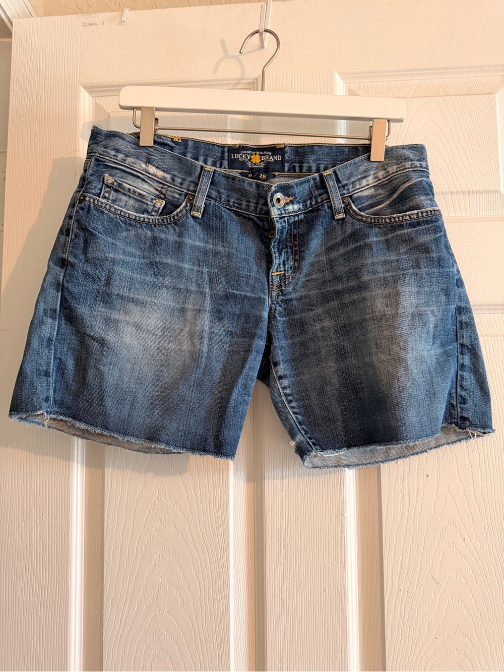 Lucky Brand Washed Blue Denim Cutoff Shorts